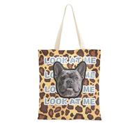 tplaotee Motivo geometrico piatto leopardato stampa pelle marrone oro personalizzato animali domestici avatar su tela Tote Bags foto personalizzata Tote Bag con tasche Tote Bag Bulk per le donne