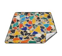 tplaotee Motivo geometrico Pratico Disegnato Impermeabile Giorno del Lago Essentials Resistente all'acqua Coperta da Picnic Portatile per Le Donne 30s Coppie Regalo tapete para