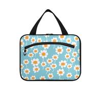 tplaotee Multi-margherita Bianco appeso borse per le donne in viaggio con gancio, designer carino trucco organizzatore borsa per le donne crociere envase para profumo de M, Bianco multi-margherita