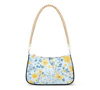 tplaotee Multi-piccolo fiori farfalle giallo e azzurro catena alla moda borse a tracolla borsa per le mamme