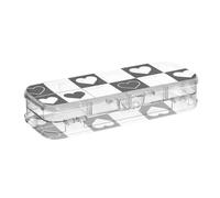 tplaotee Nero Bianco A Scacchi Modello Cuori Forma Progettato Scatola di Matita Plastica Trasparente Doppio Deck Penscases Per Forniture D'arte Con Coperchio A Scatto