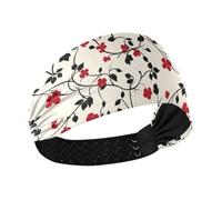 tplaotee Nero Brances Red Blooms Fasce raffreddamento sudore testa elastica per uso quotidiano Allenamenti Calcio basket