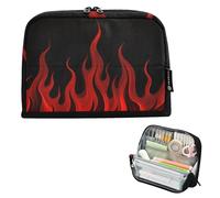 tplaotee Nero Fluorescente Freddo Fiamma Rosso Matita Organizer Caso Grande Capacità Penna Matita Caso Portatile Portapenne per Ragazze Scuola Must Haves lapiceras para mujer