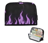 tplaotee Nero Fluorescente Freddo Fiamma Viola Matita Borsa Grande Capacità Trucco Sacchetti Grande Cancelleria Bag per Uomo Scuola Media cartera para lapices escolares de nina