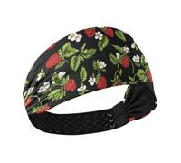 tplaotee Nero Fragole no slip sudore traspirante fascia donna elastico testa sudore fasce per le donne per il ciclismo atletica sport basket lavaggio viso