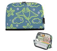 tplaotee Ocean Animal Starfish Chartreuse Grigio Matita Caso di Grande Capacità Sacchetto di Immagazzinaggio Con Cerniera Cancelleria Astuccio per Teen Boys High School Supplies bolsas para maquillaje