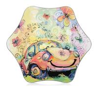 tplaotee Ombrello antivento colorato per bambini a forma di fiore colorato con striscia riflettente riflettente ombrello per bambini con chiusura a prova di pizzico e maniglia a gancio facile da