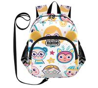 tplaotee Orecchie carine personalizza carino zaino per la scuola guinzaglio ragazzo ragazza borsa per libri personalizzata anti-smarrimento con striscia riflettente cartone animato carino testa grande