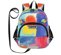 tplaotee orecchie carine personalizzate per bambini zaino quotidiano guinzaglio per bambine scuola personalizzata anti-perdita con striscia riflettente scarabocchio astratto arte bambino colorato,