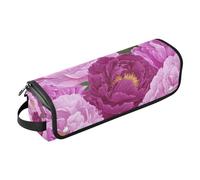 tplaotee Organizer 2 in 1 per strumenti per capelli con tappetino resistente al calore, custodia per il trasporto, organizer per arricciacapelli, piastra per capelli piatti, fiori di peonia di pesca,