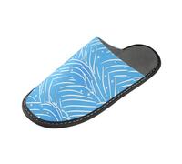 tplaotee Pantofola blu chiaro del modello del punto della linea per le pantofole dell'interno delle donne con la schiuma di memoria per la casa, camera