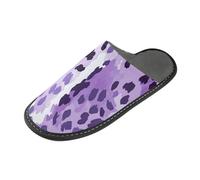 tplaotee Pantofola dell'interno delle donne calde delle pantofole delle donne del leopardo porpora bianco con schiuma di memoria per la, Leopardo Bianco Viola, 38/39 EU
