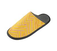 tplaotee Pantofola gialla della stampa della spina di pesce per le pantofole delle donne per l'interno con la schiuma di memoria per la casa, camera da letto