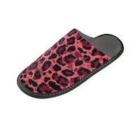 tplaotee Pantofola rossa del leopardo della stampa per le pantofole dell'interno delle donne con schiuma di memoria per la casa, camera, Stampa leopardata rossa, 38/39 EU