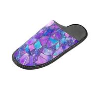 tplaotee Pantofole blu viola delle pantofole delle donne delle pietre di marmo per le donne con la schiuma di memoria per la casa, camera da letto