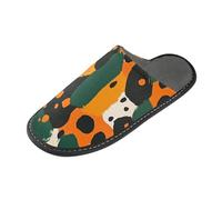 tplaotee Pantofole calde variopinte rustiche della stampa del leopardo per le donne pantofole dell'interno con la schiuma di memoria per la casa, Stampa leopardata rustica colorata, 39.5/40 EU