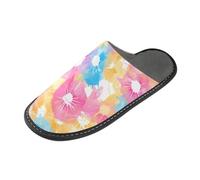 tplaotee Pantofole calde variopinte semplici della tintura del legame delle donne della casa delle pantofole per le donne con la schiuma di memoria per la, Semplice Tie Dye Colorato, 43/44 EU