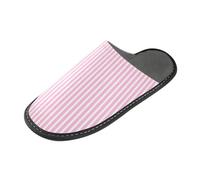 tplaotee Pantofole da donna calde a righe rosa e bianche con memory foam per casa, camera da letto, Strisce rosa e bianche, 39.5/40 EU