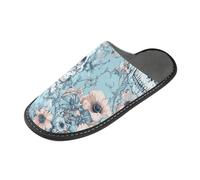 tplaotee Pantofole da donna con teschio e fiori della morte, calde, con memory foam, per casa, camera da letto, Teschio Morte Fiori, 39.5/40 EU