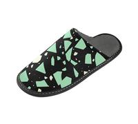 tplaotee Pantofole da donna in marmo verde menta pantofole per interni con memory foam per casa, camera da letto