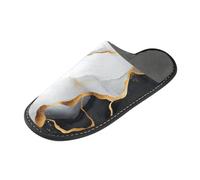 tplaotee Pantofole dell'interno della casa delle donne nere bianche di marmo delle pantofole per le donne con la schiuma di memoria per la casa, camera