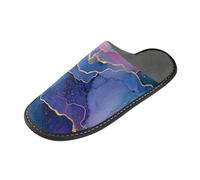 tplaotee Pantofole dell'interno della pantofola delle donne di rosa blu navy di marmo per le donne con la schiuma di memoria per la casa, camera