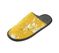 tplaotee Pantofole dell'interno delle donne della pantofola delle donne del modello screziato bianco giallo con la schiuma di memoria per la casa, camera da