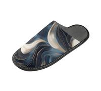 tplaotee Pantofole dell'interno delle donne irregolari del grano dell'oro blu con la schiuma di memoria per la casa, camera da letto