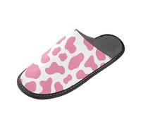 tplaotee Pantofole dell'interno delle pantofole delle donne del modello della mucca della pesca con la schiuma di memoria per la casa, camera da letto