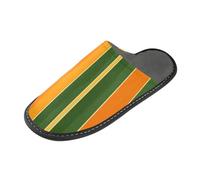 tplaotee Pantofole diritte arancio e verde delle pantofole delle donne del modello della banda per l'interno con la schiuma di memoria per la casa, camera