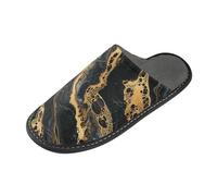 tplaotee Pantofole senza cuciture delle pantofole delle donne di figura del marmo nero dell'oro per le donne con la schiuma di memoria per la casa,