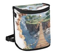 tplaotee Pattumiera pieghevole al 100% a prova di perdite e a prova di fuoriuscite, per tutte le auto, 6L-3D, in legno, a forma di isola a ponte colorato