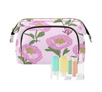 tplaotee Peonia Floreale Anime Cartoon Style Cosmetici Borse Da Viaggio Per Le Donne Impermeabile Delle Donne Portamonete Portafoglio per Cosmetici, peonia floreale Anime cartone animato stile, 1 size