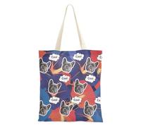 tplaotee Personalizzato Pet Avatar su Tela Totes Tote Bag Canvas Per Le Donne Borse di Tela Tote Bulk per Amici Spazi Vuoti Rosso Indaco Mattina Gloria Astratta Fiori