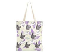 tplaotee Personalizzato Pet Avatar su Tote Bag Tote Bag Con Tasche Tote Bags Bulk Per Gli Insegnanti Vuoti Viola Menta Verde Foglie Stile Fresco