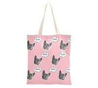 tplaotee Personalizzato Pet Avatars su Tote Bag Canvas Canvas Shopping Bags Per Generi alimentari Tote di Tela Bulk Per Le Donne Pianura Rosa Chiaro Tinta Unita Pianura Pura
