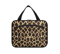 tplaotee Piatto Geometrico Leopard Skin Print Oro appeso mens borsa da viaggio con gancio, designer lavabile borsa medicina per viaggio make up vacanza kit de para mujer M, piatto geometrico leopardo