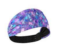 tplaotee Pietre di marmo viola blu traspirante fasce spesse per le donne fasce elastiche per il sudore per le donne per ciclismo atletica sport calcio trucco