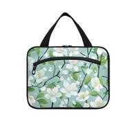 tplaotee Primavera Pera Blossom Verde appeso borse per le donne con gancio, designer borse trucco essenziali per la mamma campeggio estuche para guardar maquillaje M, Verde fiore di pera primaverile