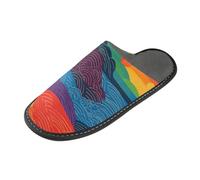 tplaotee Rainbow River Cloud, pantofole da donna calde per la casa, per interni con memory foam, per casa, camera da letto, Nube Fiume Arcobaleno, 43/44 EU