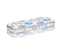 tplaotee Red Blue Swans Art - Astuccio in plastica trasparente a 2 strati, per la scuola, con chiusura a scatto e coperchio