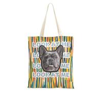 tplaotee Reed Manuscript Avatar di animali domestici personalizzati colorati su borsa di tela media Borsa di tela personalizzata con tasche Borse di tela per amici Plain