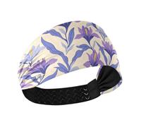 tplaotee Retro Iris Pattern Bianco Antiscivolo? Fasce da palestra per le donne Elastiche Sudore per Allenamenti Yoga Escursioni Pallavolo