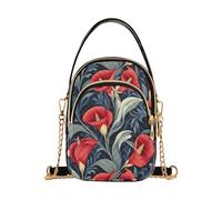 tplaotee Retro Red Calla Lily Flowers borse a tracolla alla moda con multi tasche borse da donna per regali di compleanno