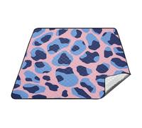 tplaotee Rosa Chiaro Blu Leopard Stampa Impermeabile Picnic Accessori Impermeabile Resistente All'aperto Grande Coperta da Picnic per Le Donne 30s Regali di Primavera tapete para picnic parque