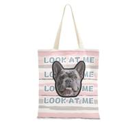 tplaotee Rosa e Grigio Chiaro Motivo A Strisce Doodle Art Personalizzato Pet Avatars su Tela Media Tote Immagine Personalizzata Donne Tote Bag Borse di Tela Bulk per Amico Plain