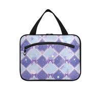 tplaotee Rosa Viola Carino Bow Check appeso oggetto borsa da viaggio con gancio, designer espandibile rasatura kit borsa per gli uomini per le donne deve vacanza bolsa para guardar maquillaje M, Rosa