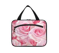 tplaotee Rose Bicolor appeso viaggio make up borse donna con gancio, accessori di design kit da barba borse per gli uomini per gli elementi essenziali da viaggio bagno bolsa para maquillaje M, Rosa