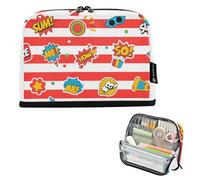 tplaotee Rosso Bianco Vintage Graffiti Matita Borse Grande Capacità Trucco Sacchetti Sacchetto di Cancelleria Multiuso per le Donne Grado Forniture scolastiche estuche para colores