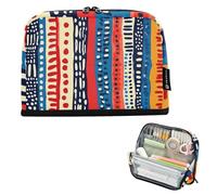 tplaotee Rosso e Blu Stripe Pattern Doodle Art Pencil Box Caso Grande Capacità Penna Caso Sottile Coin per gli Uomini Scuola cartucheras para lapices